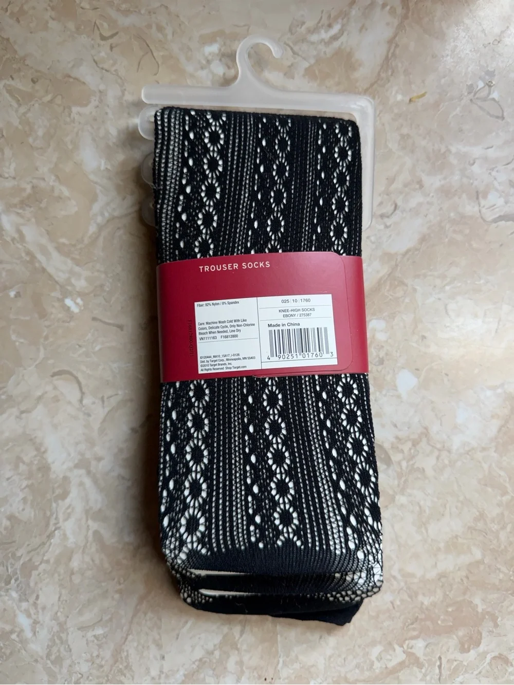 Merona 3 Pair Pack Knee High Trouser Socks Set Black Patterned New with Tag